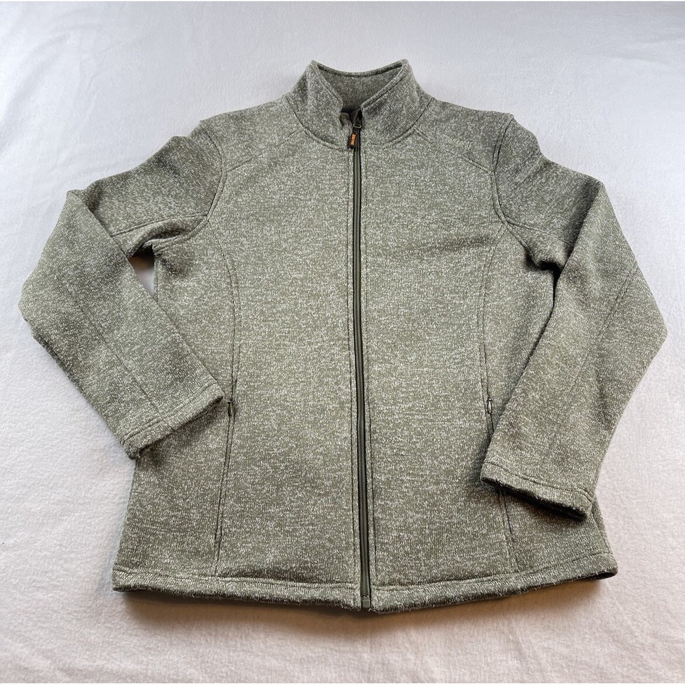 Trailcrest Women's Zip Fleece Heather Green Jacket Mock Neck Large